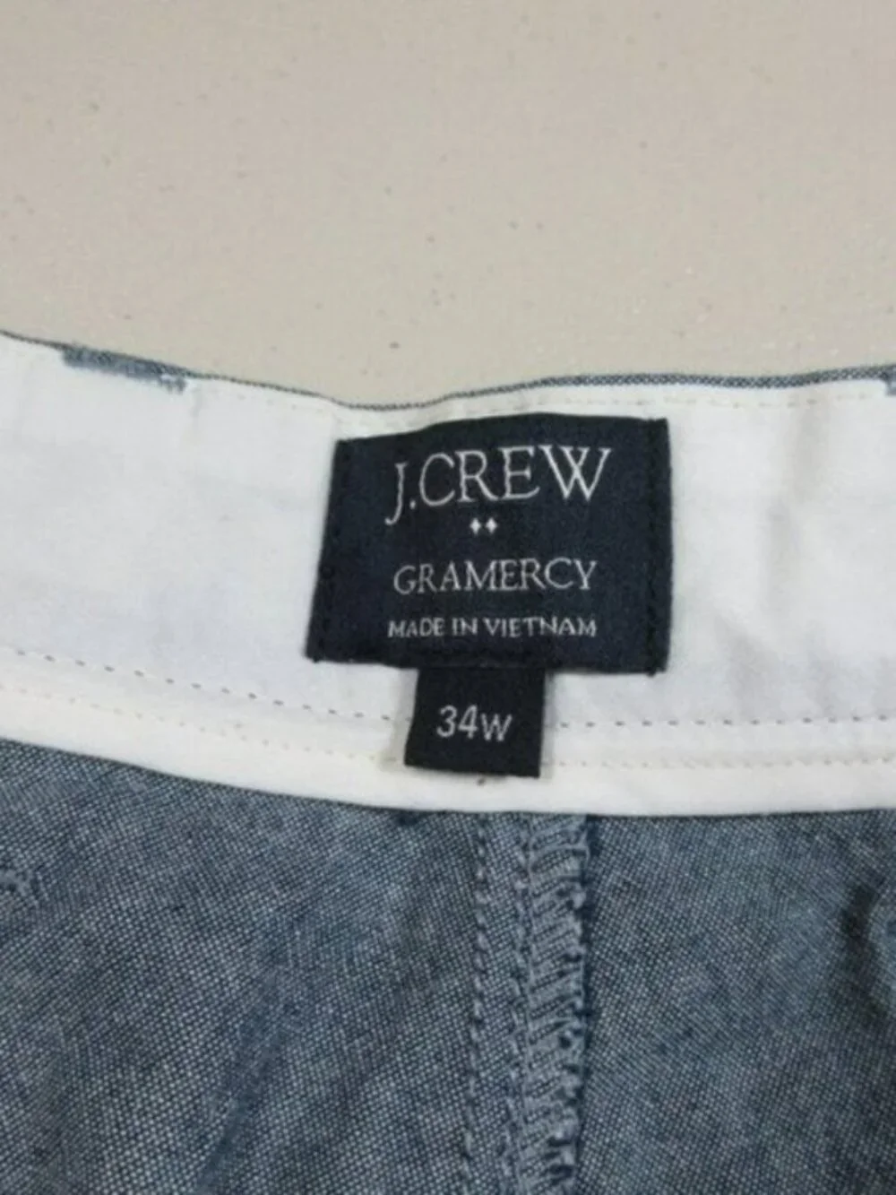 JCrew men solid blue Gramercy anchors chambray sailing chino shorts 34 e7961 EUC